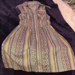 Yellow and blue tribal pattern dress